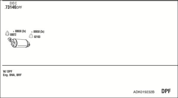 Fonos ADK019232B - Система випуску ОГ autocars.com.ua