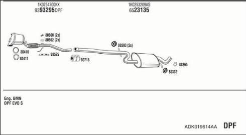 Fonos ADK019614AA - Система випуску ОГ autocars.com.ua