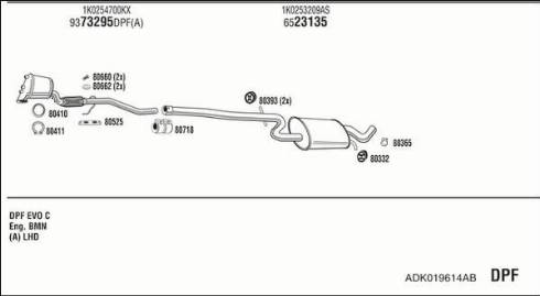 Fonos ADK019614AB - Система випуску ОГ autocars.com.ua