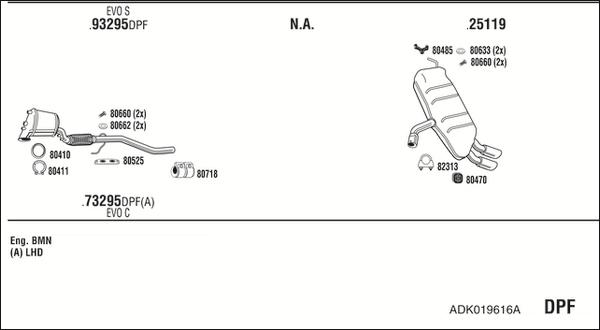 Fonos ADK019616A - Система випуску ОГ autocars.com.ua