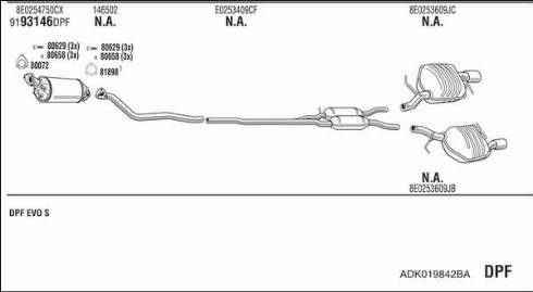 Fonos ADK019842BA - Система випуску ОГ autocars.com.ua