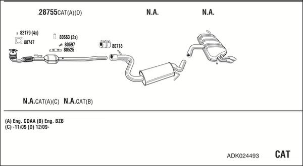 Fonos ADK024493 - Система випуску ОГ autocars.com.ua