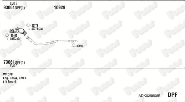 Fonos ADK025508B - Система випуску ОГ autocars.com.ua