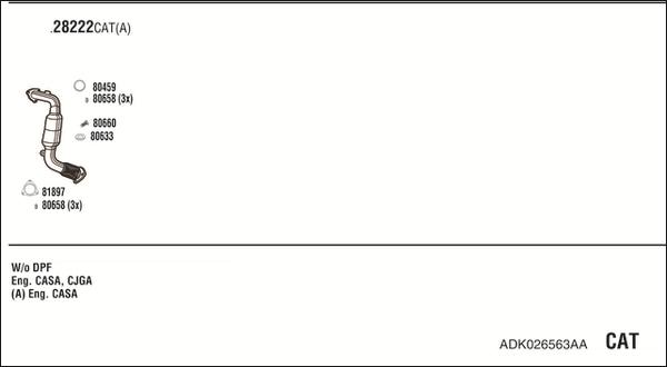 Fonos ADK026563AA - Система випуску ОГ autocars.com.ua