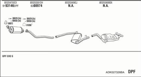 Fonos ADK027326BA - Система випуску ОГ autocars.com.ua