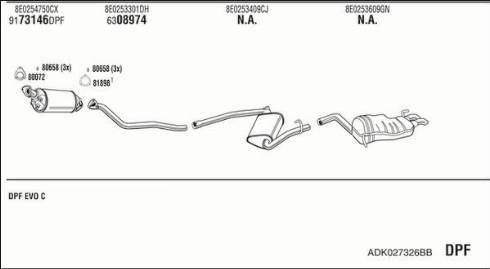 Fonos ADK027326BB - Система випуску ОГ autocars.com.ua