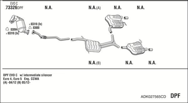 Fonos ADK027565CD - Система випуску ОГ autocars.com.ua