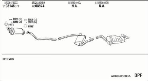 Fonos ADK028568BA - Система випуску ОГ autocars.com.ua