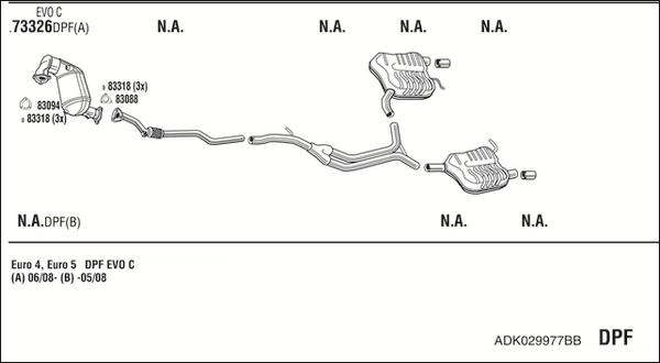 Fonos ADK029977BB - Система випуску ОГ autocars.com.ua