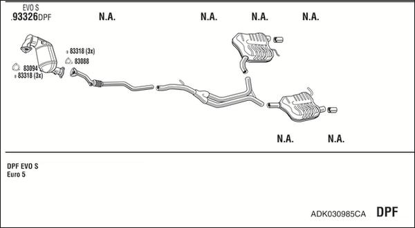 Fonos ADK030985CA - Система випуску ОГ autocars.com.ua