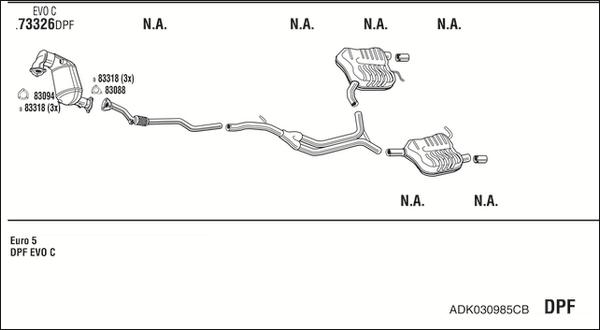 Fonos ADK030985CB - Система випуску ОГ autocars.com.ua