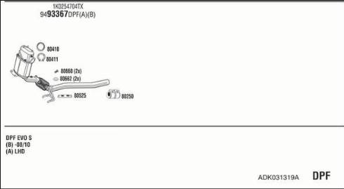 Fonos ADK031319A - Система випуску ОГ autocars.com.ua