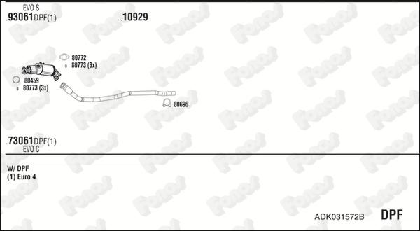 Fonos ADK031572B - Система випуску ОГ autocars.com.ua