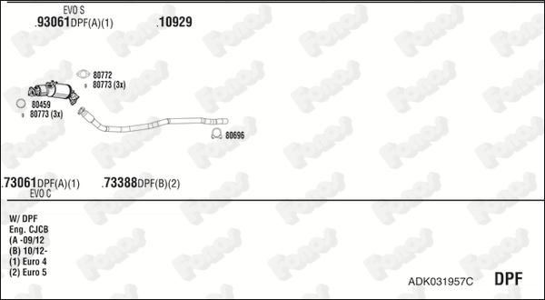 Fonos ADK031957C - Система випуску ОГ autocars.com.ua