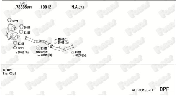 Fonos ADK031957D - Система випуску ОГ autocars.com.ua