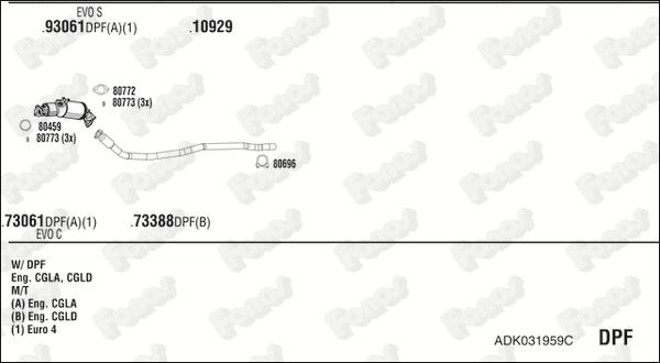 Fonos ADK031959C - Система випуску ОГ autocars.com.ua