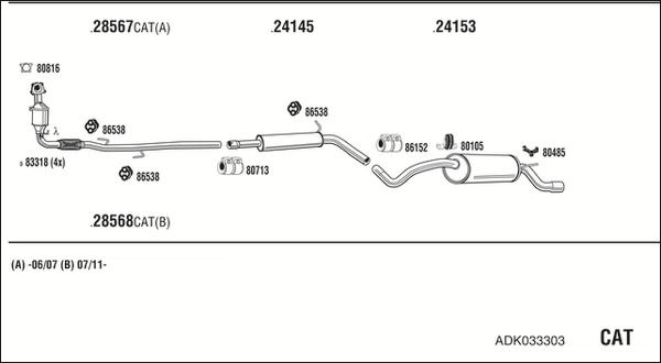 Fonos ADK033303 - Система випуску ОГ autocars.com.ua