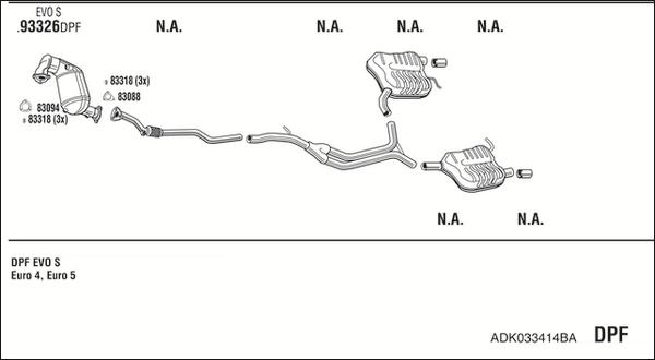 Fonos ADK033414BA - Система випуску ОГ autocars.com.ua