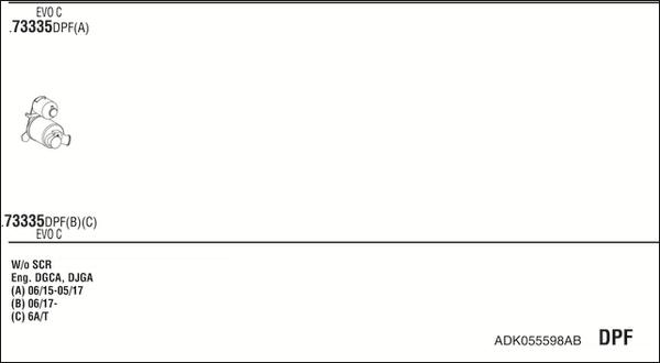 Fonos ADK055598AB - Система випуску ОГ autocars.com.ua