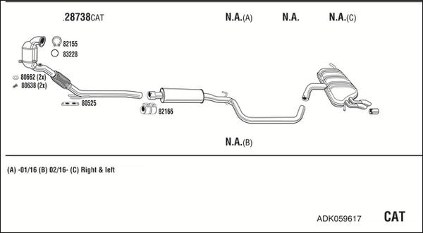 Fonos ADK059617 - Система випуску ОГ autocars.com.ua