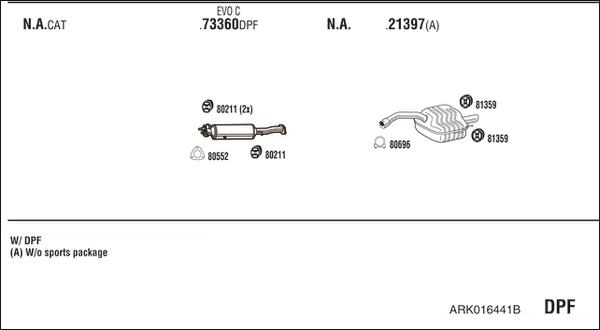 Fonos ARK016441B - Система випуску ОГ autocars.com.ua