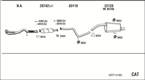 Fonos ART14785 - Система випуску ОГ autocars.com.ua