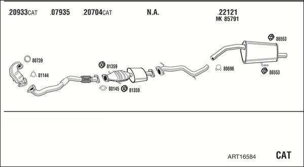 Fonos ART16584 - Система випуску ОГ autocars.com.ua