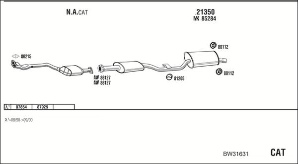 Fonos BW31631 - Система випуску ОГ autocars.com.ua