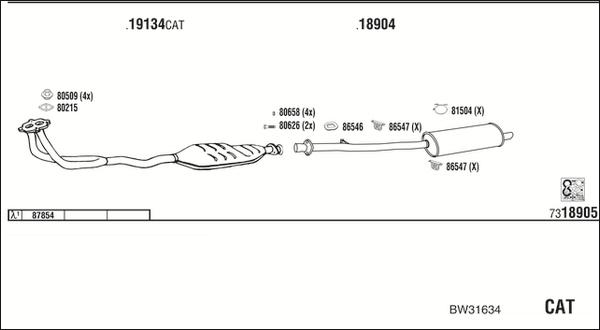 Fonos BW31634 - Система випуску ОГ autocars.com.ua