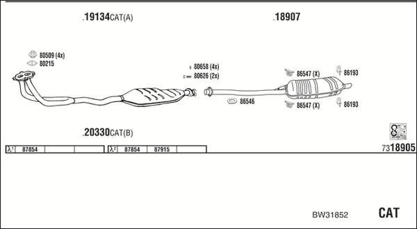 Fonos BW31852 - Система випуску ОГ autocars.com.ua