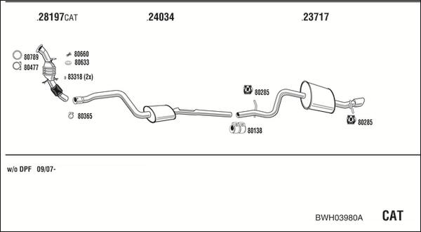 Fonos BWH03980A - Система випуску ОГ autocars.com.ua