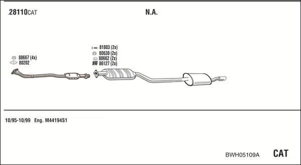 Fonos BWH05109A - Система випуску ОГ autocars.com.ua