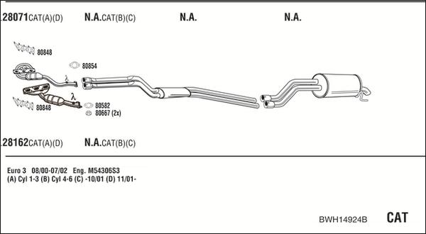 Fonos BWH14924B - Система випуску ОГ autocars.com.ua