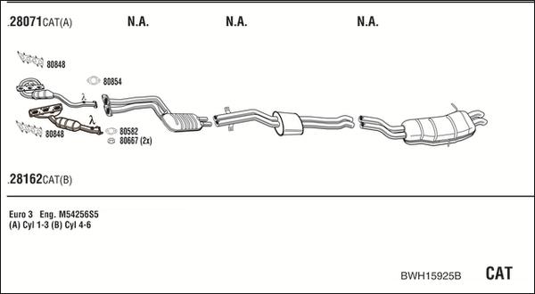 Fonos BWH15925B - Система випуску ОГ autocars.com.ua