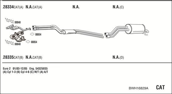 Fonos BWH16829A - Система випуску ОГ autocars.com.ua
