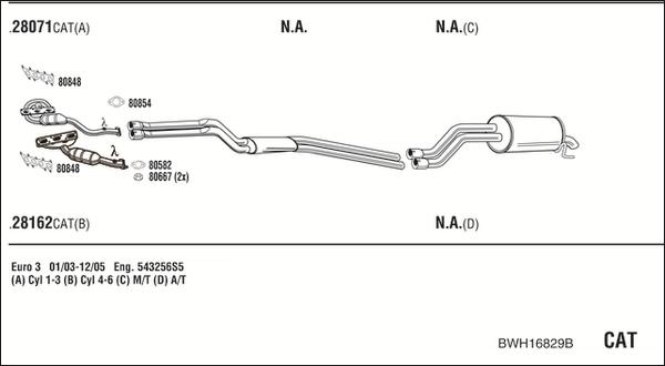 Fonos BWH16829B - Система випуску ОГ autocars.com.ua