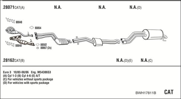 Fonos BWH17811B - Система випуску ОГ autocars.com.ua
