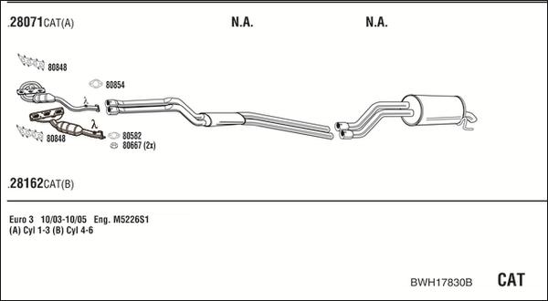 Fonos BWH17830B - Система випуску ОГ autocars.com.ua