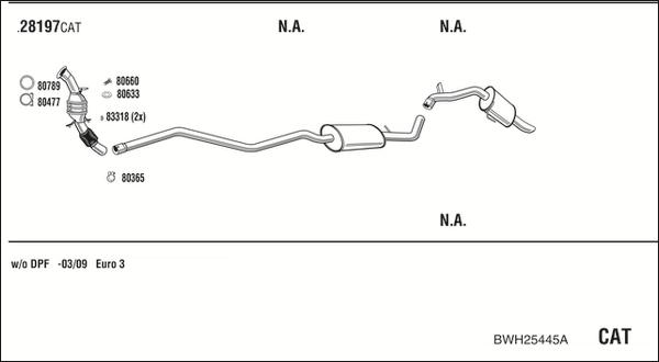 Fonos BWH25445A - Система випуску ОГ autocars.com.ua