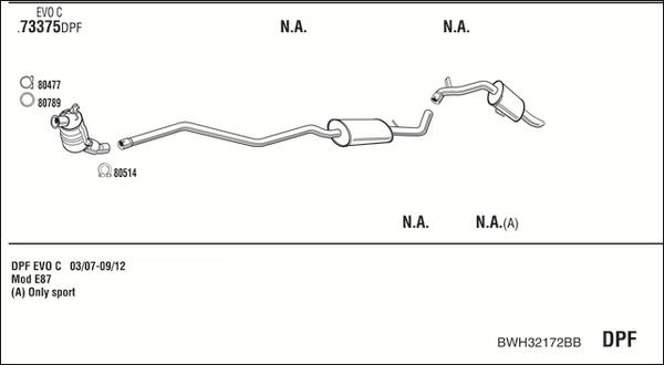 Fonos BWH32172BB - Система випуску ОГ autocars.com.ua