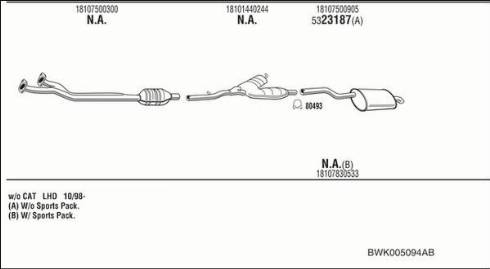 Fonos BWK005094AB - Система випуску ОГ autocars.com.ua