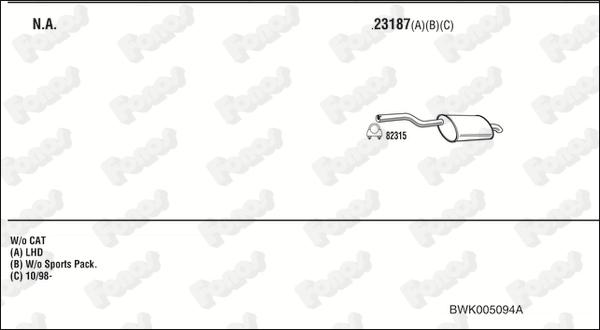 Fonos BWK005094A - Система випуску ОГ autocars.com.ua