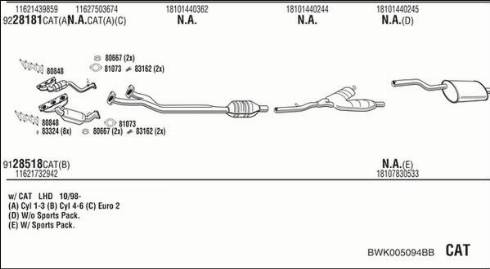 Fonos BWK005094BB - Система випуску ОГ autocars.com.ua