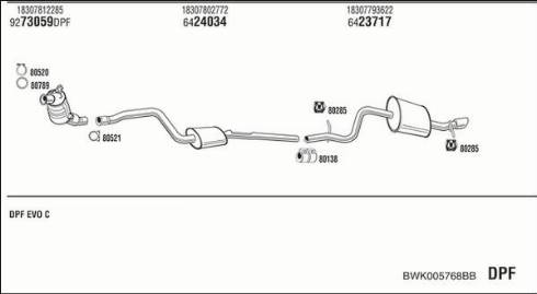 Fonos BWK005768BB - Система випуску ОГ autocars.com.ua