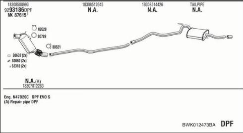 Fonos BWK012473BA - Система випуску ОГ autocars.com.ua