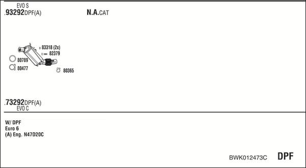 Fonos BWK012473C - Система випуску ОГ autocars.com.ua