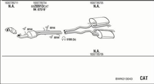 Fonos BWK013043 - Система випуску ОГ autocars.com.ua