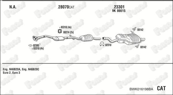 Fonos BWK016198BA - Система випуску ОГ autocars.com.ua