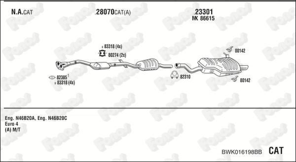 Fonos BWK016198BB - Система випуску ОГ autocars.com.ua