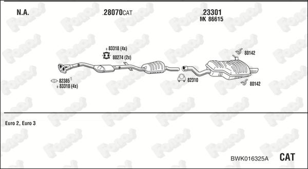 Fonos BWK016325A - Система випуску ОГ autocars.com.ua